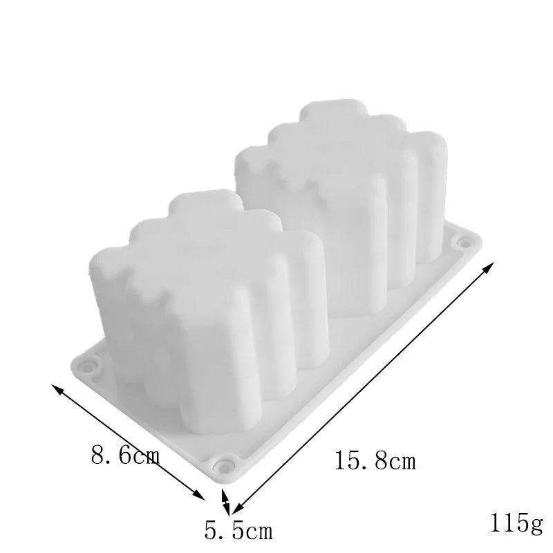 Diy Cube Love Heart Candle Silicone Mold 3D Heart-shaped Making Materials Handmade Soap Craft Plaster Resin Cake Baking Tools