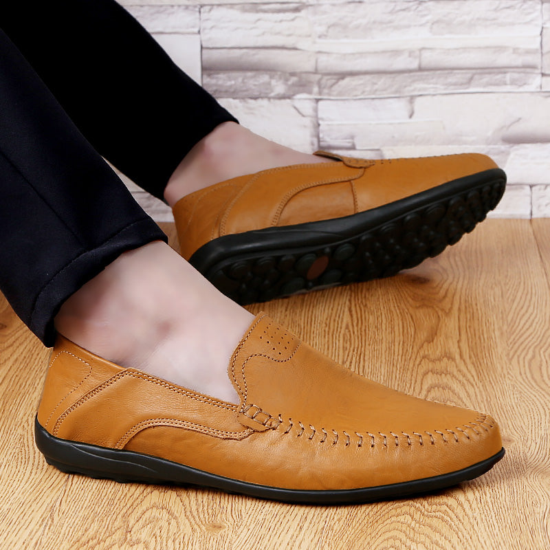 Genuine Leather Mens Shoes Casual Luxury Brand Soft Men Loafers Moccasins Breathable Slip on Male Boat Shoes Plus Size 37-47