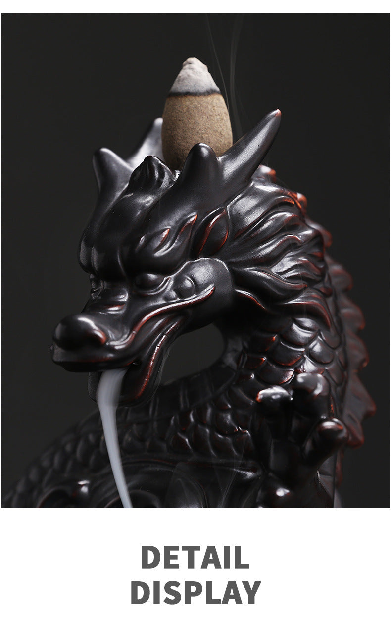 1pc, Dragon Backflow Incense Burner Ceramic Incense Holder, for Home Decor Aromatherapy Relaxation Gifts (Without Incense）