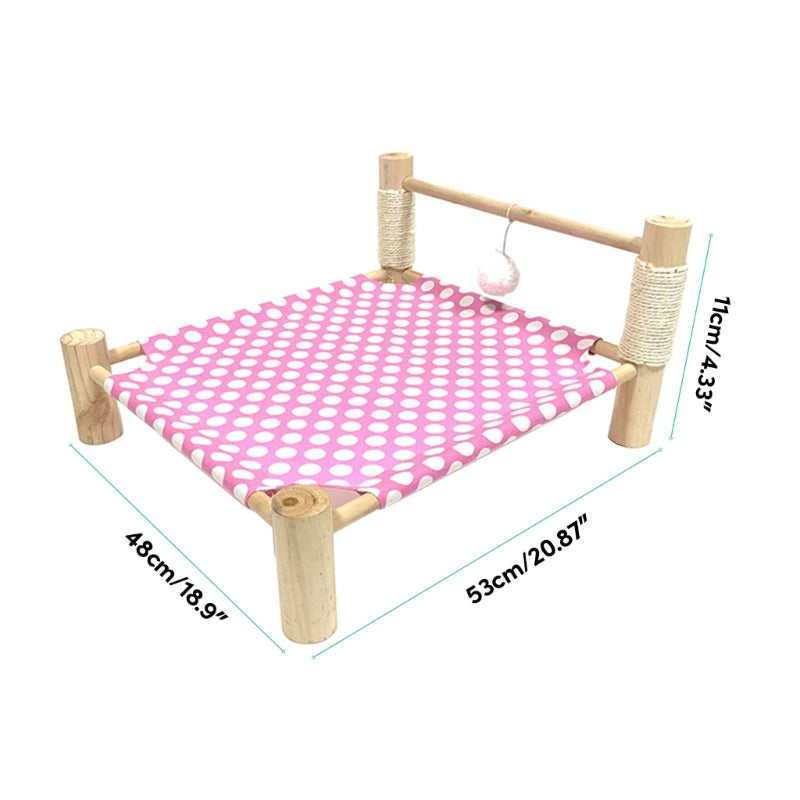 Elevated Cat Bed Replacement Mat Kitten House Wood Bed Cloth Summer Cooling Sleeping Bed Hammock Bed Breathable Cloth