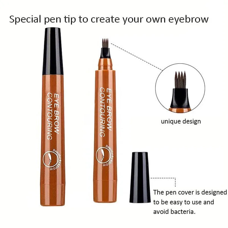 5 Colors Microblading Eyebrow Pen Waterproof Liquid Eyebrow Pencil Long Lasting Eyebrow Tattoo Pen 4 oints eyebrow pen Cosmetics