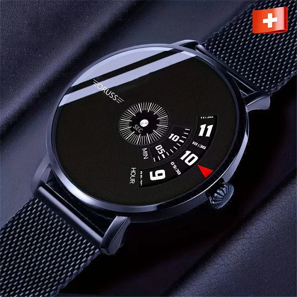 Technology personality trend high-grade men's watch  cool handsome everything durable mesh belt sports youth student men's watch