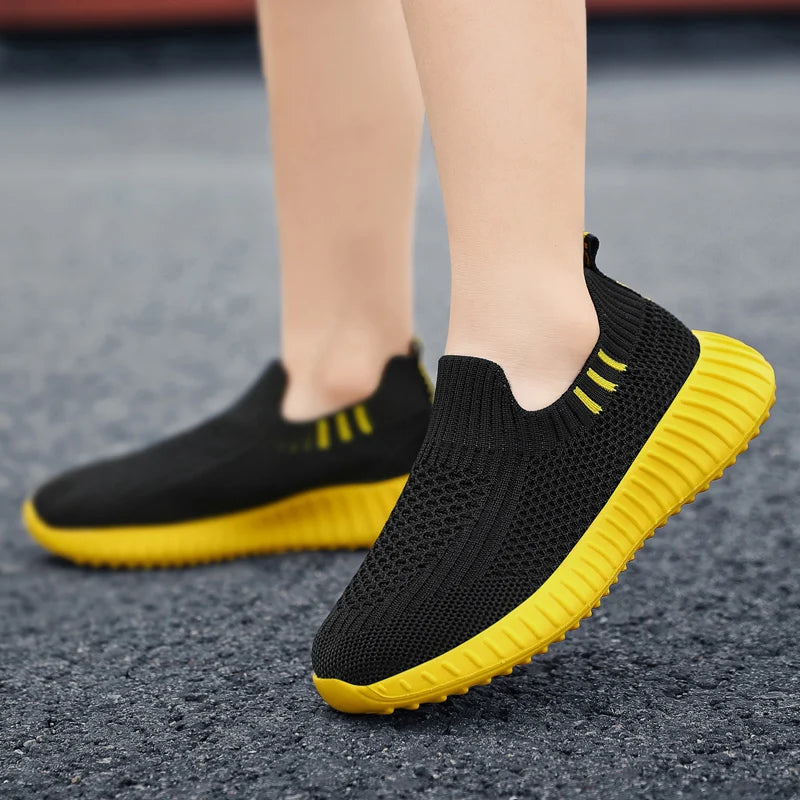 Kids Shoes Boys Running Sport Shoes Children Socks Sneakers Big Girls Breathable Mesh School Shoe Soft Sole Casual Walking Tenis