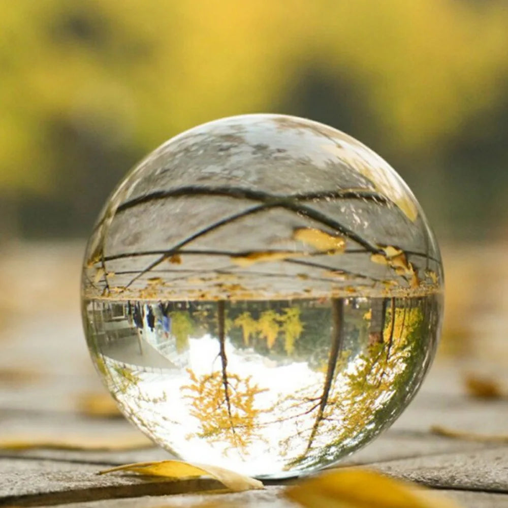 Transparent Clear Glass Crystal Ball Healing Lucky Sphere Photography Photo Props Home Decor Gifts Ornaments Outdoor Decoration