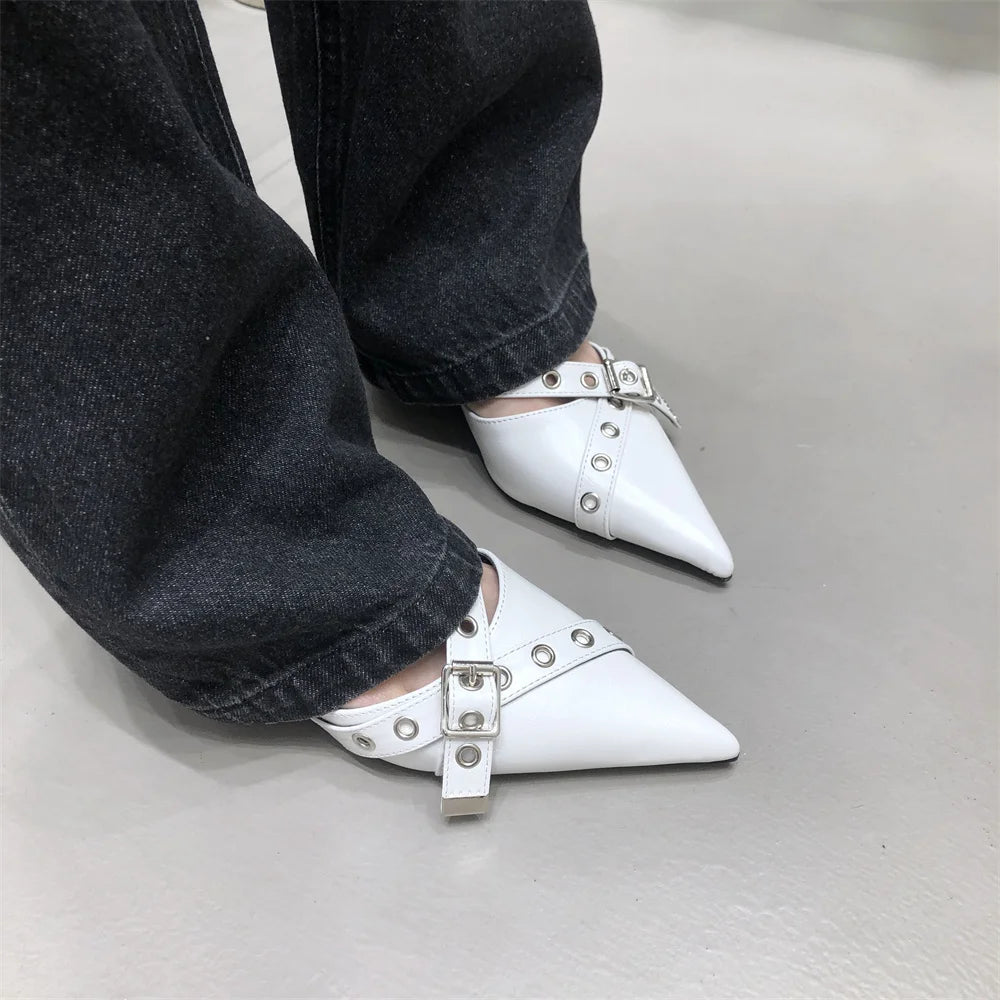 2024 Ladies Summer New Sexy Pointed Toe PU Waterproof Women's Shoes Outdoor Casual Comfortable Party Dress Women's High Heels