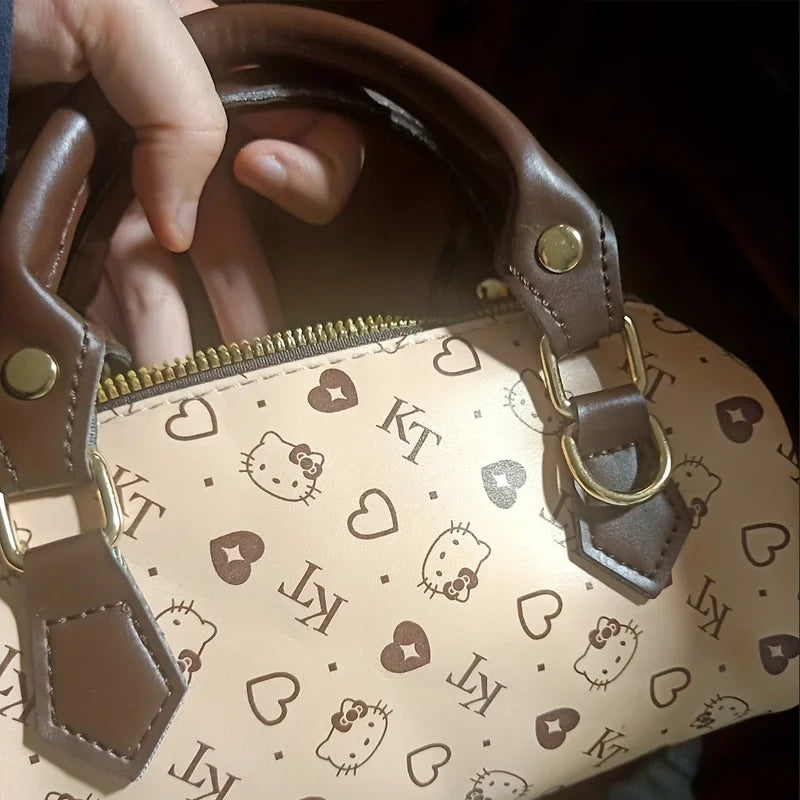 Hello Kitty bag Y2k new retro women handbag cartoon print cylinder bag Korean version versatile fashion girl fashion matching