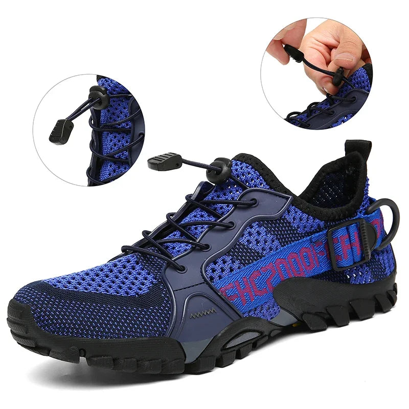 Men's Shoes Summer Breathable Mesh Outdoor Non-slip Light Walking Casual Trekking Sneakers Beach Wading Shoes Unisex Women