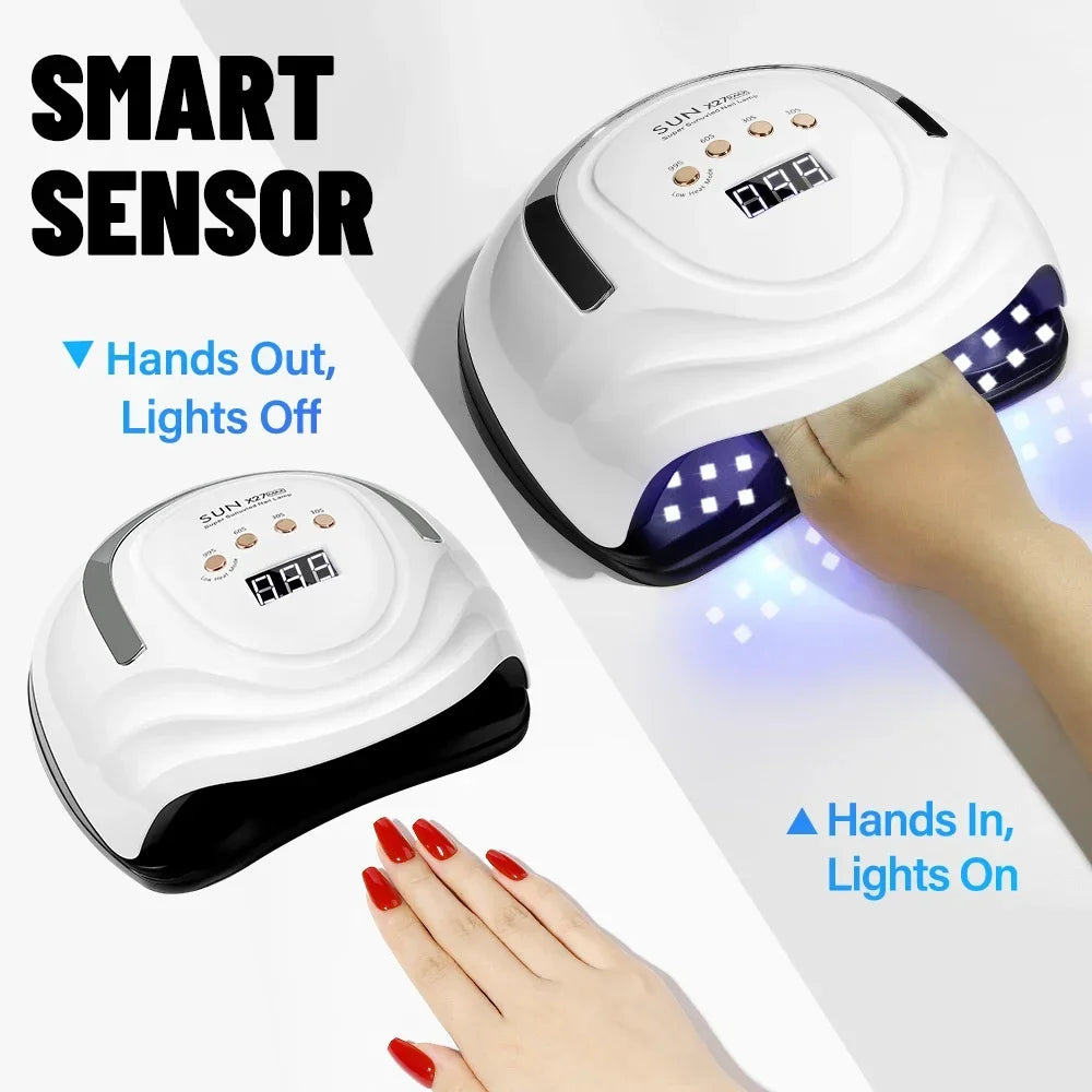 380W UV LED Nail Lamp Dryer for Nails Gel Polish with 81LEDs 4 Timer Setting HD Display Auto Sensor Professional Gel Nail Lamp