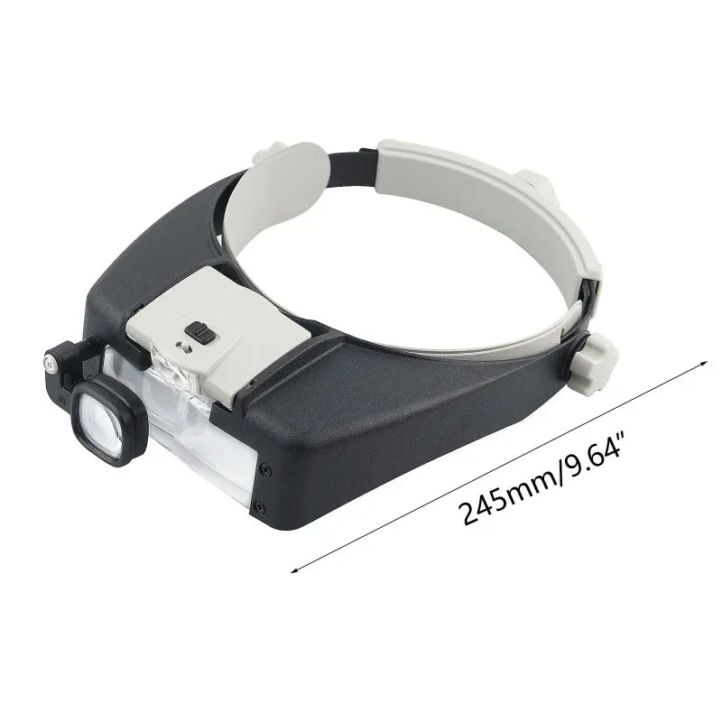 Glasses LED Light Lamp Head Loupe Jeweler Headband Magnifier Eye Glasses Optical Glass Tool