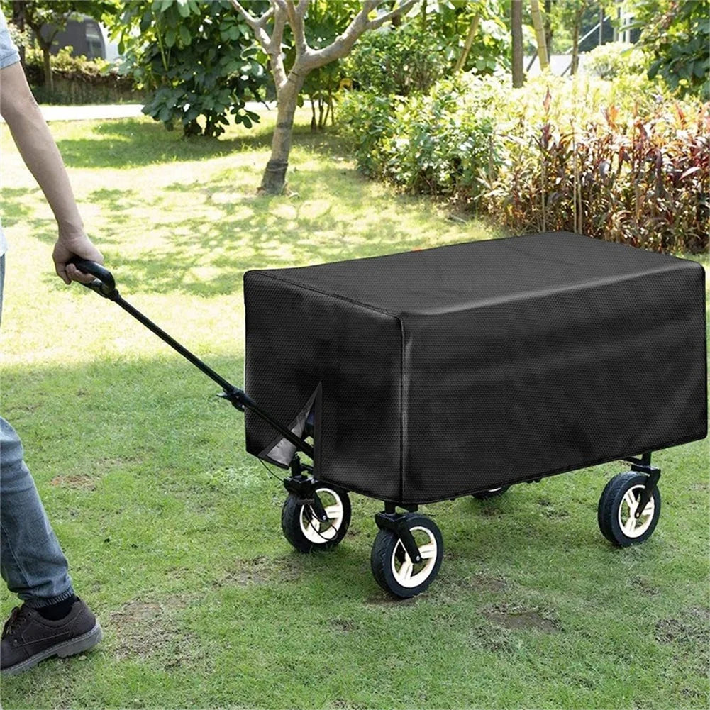 420D High Density Outdoor Waterproof Dustproof Wagons Rain Cover, Foldable Utility Cart Cover For Collapsible Wagon Carts