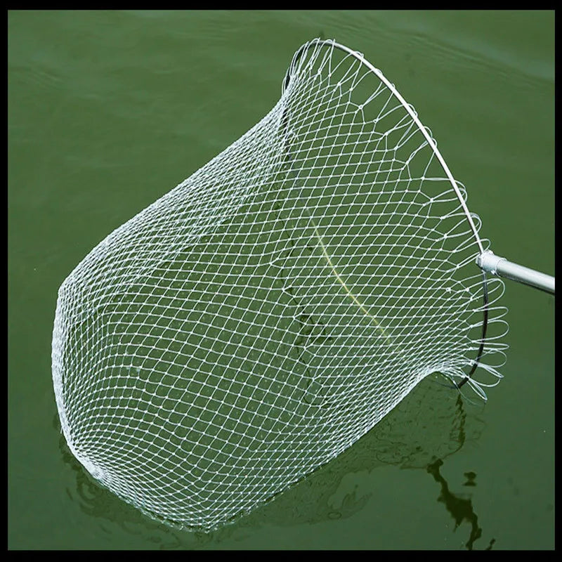 Double Line Fishing Woven Net Fishing Tool Fishing Net Single Wire Dense Eye Fishing Head Woven Net Bag Accessories 53/60/95cm