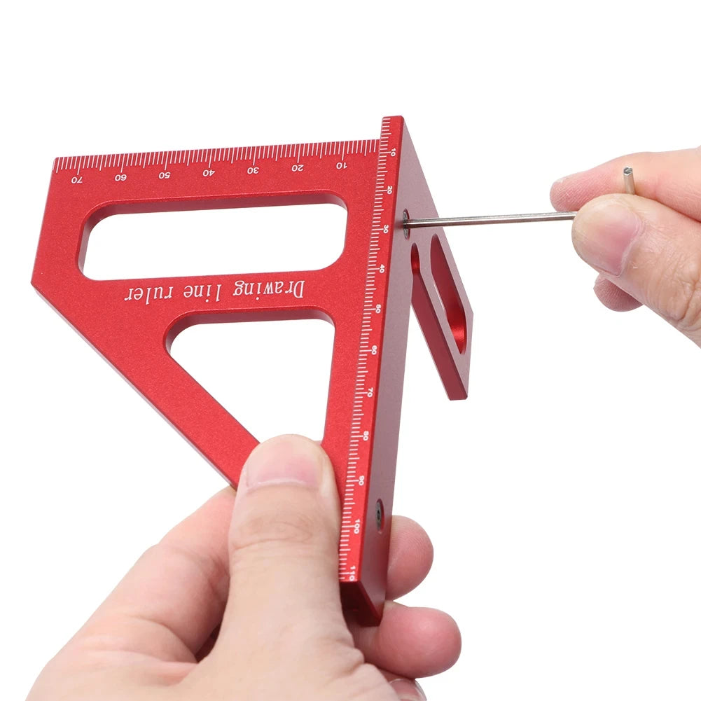 Woodworking Square Protractor Aluminum Alloy Miter Triangle Ruler High Precision Layout Measuring Tool for Engineer Carpent