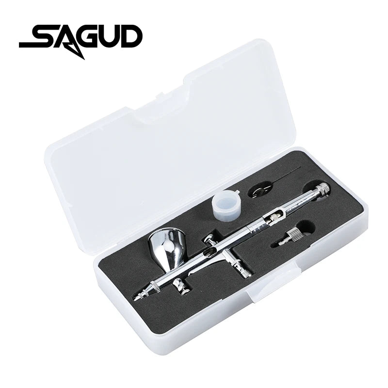 SAGUD Dual Action Gravity Airbrush Kit Paint Nail Spray Gun Makeup Paint Set Face Tattoo Art DIY Tool With Air Brush Set