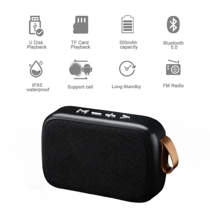 Mini Fabric Speaker Portable Wireless Soundbar Bluetooth 5.0 Outdoor Indoor Sport HIFI Loudspeaker J Support TF Card FM L Radio