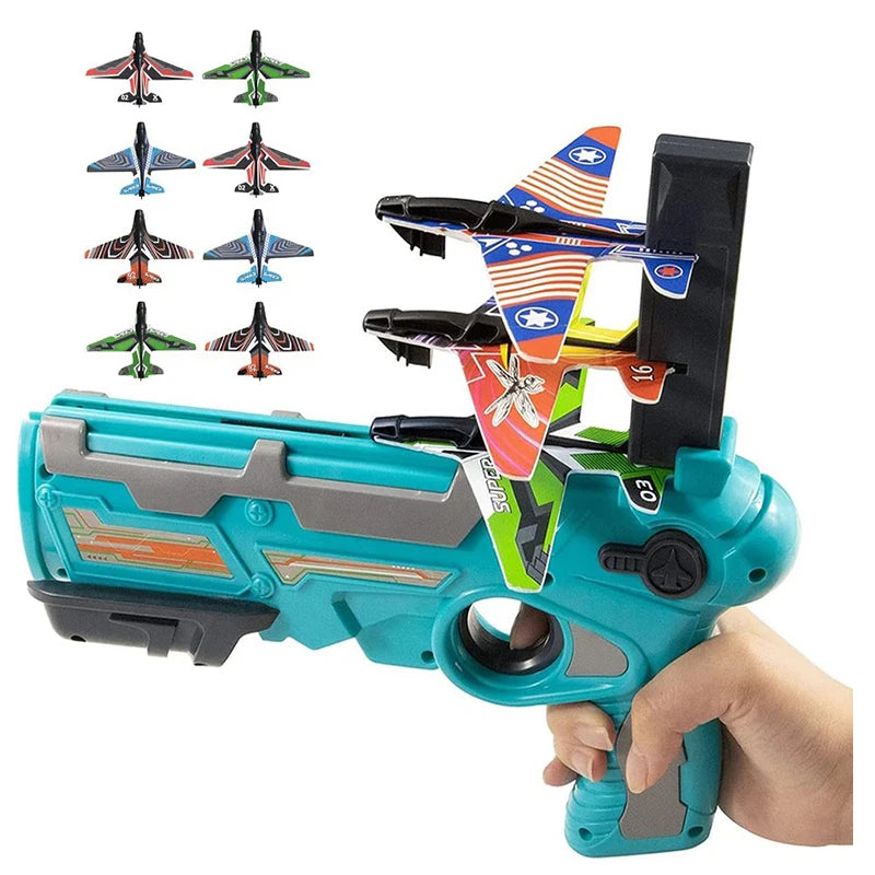 Aircraft Gun Toy Foam Ejection Children's Outdoor Boy's Continuous Fire Pistol Launcher Glide Model