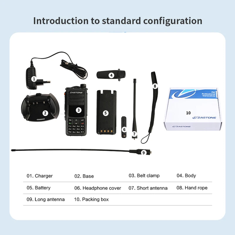 2PCS ZASTONE UV008 DMR Walkie Talkie Digita Two Way Radio Dual band 10W Dual time slot Walkie-talkie 136-174MHZ 350-480MHZ