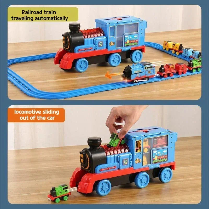 Thomas and Friends Rail Train Suit Racing Track Orbital Set Big Size Train Storage Box Toy Casting Alloy Model Children Toy Gift