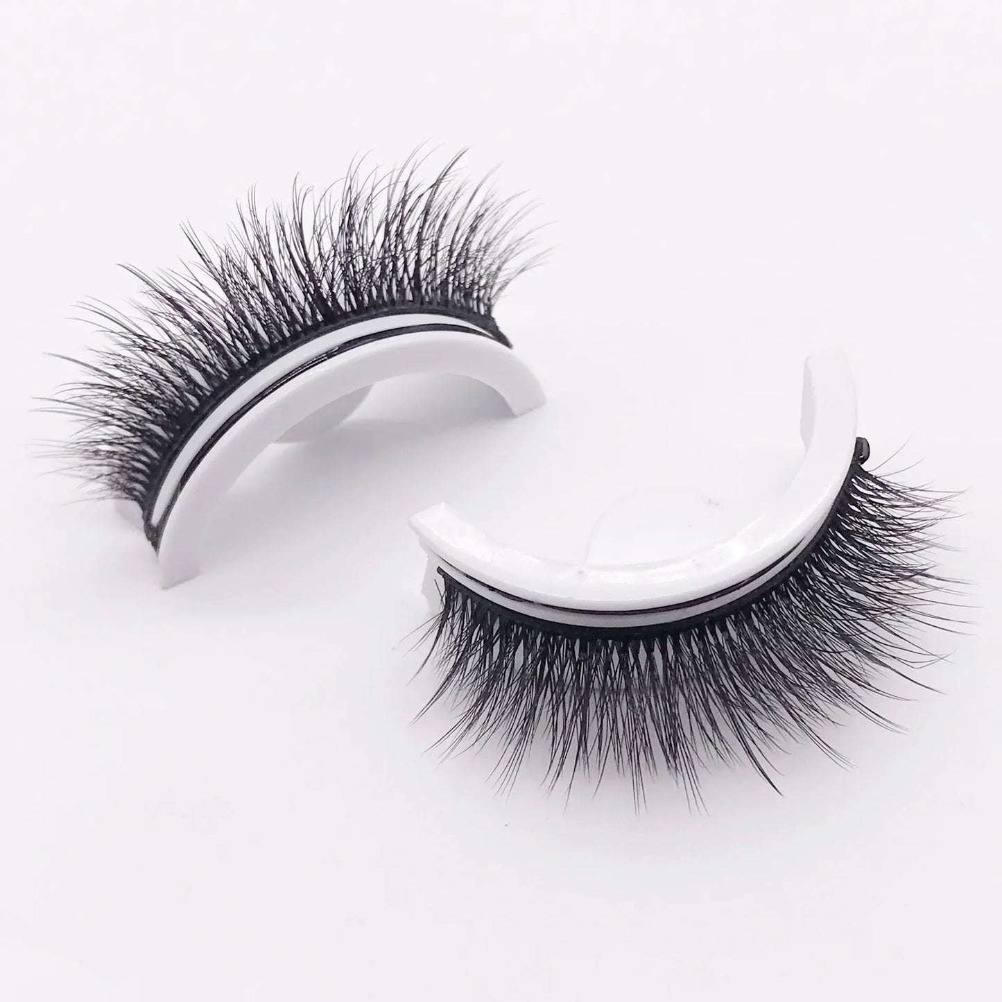 1Pair Reusable Self-adhesive False Eyelashes 3D Mink Lashes Glue-free Eyelash Extension 3 Seconds to Wear No Glue Needed Lashes