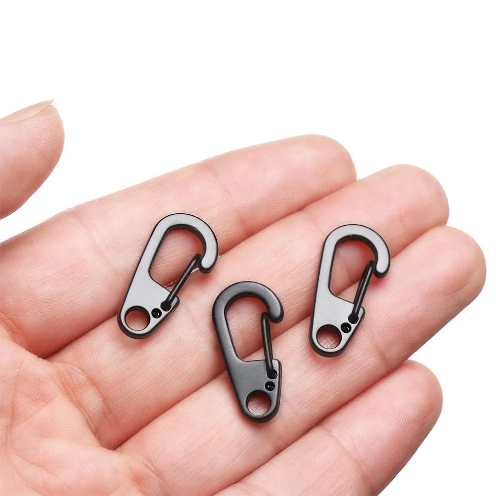 10/50Pcs Carabiner D-Ring Key Chain Spring Clips Mini Aluminium Alloy Hang Buckle Survival EDC Gear Outdoor Camping Keyring Tool