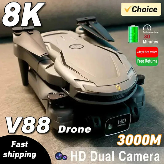 V88 Drone 8K 5G GPS Professional HD Aerial Photography Remote Control Aircraft Dual Camera Obstacle Avoidance Quadcopter Toy UAV