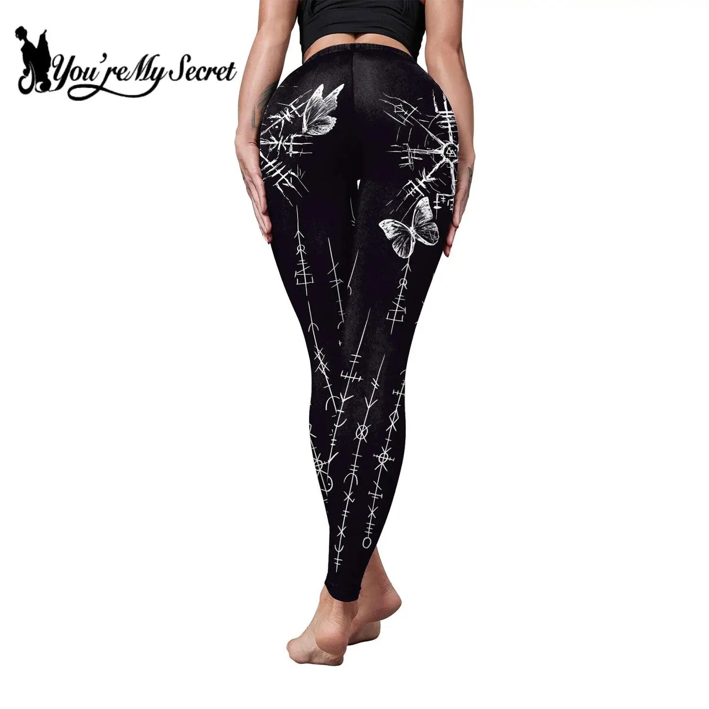 [You're My Secret] Legging for Women 3D Divination Print Goth Style Ankle Pants Sexy Stretch Leggin Sport High Waist Yoga Pants