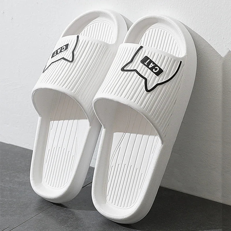 New Fashion Cartoon Couple Non-slip Flat Slides Summer Lithe Sandals For Women Men Slippers Ladies' Home Shoes Indoor Flip Flops