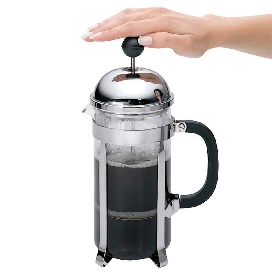 0.6 / 0.35 Liter French Press Coffee Maker Heat Resistant Thickened Borosilicate Glass Stainless Steel Coffee Press