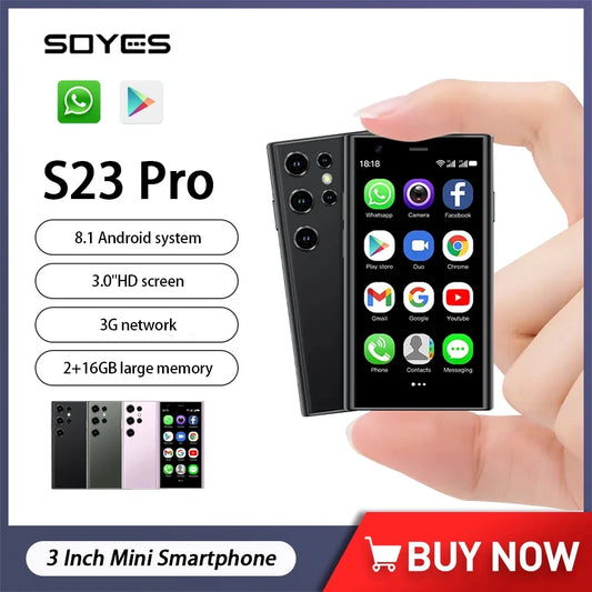 SOYES S23 Pro Mini Smartphone Android 8.1 Dual SIM Standby 3.0Inch HD 3G Mobile Phone 2GB+16GB 1000mAh Small Original Cell Phone