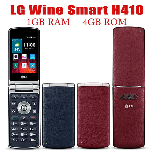 LG Wine Smart LG H410 Quad Core 3.2'' 1GB RAM 4GB ROM 3.15MP Camera LTE Mobile Flip Cell Phone Original Unlocked Smartphone Bar