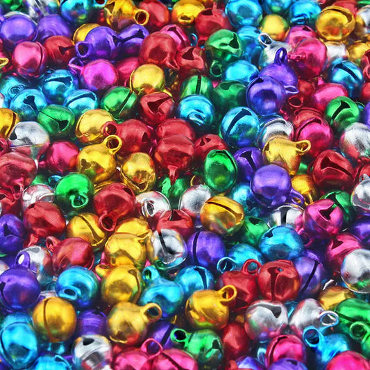 50-300PCS DIY Handmade Crafts Xmas New Year Ornament Gift Mix Colors Loose Beads Small Jingle Bells Christmas Decoration Gift