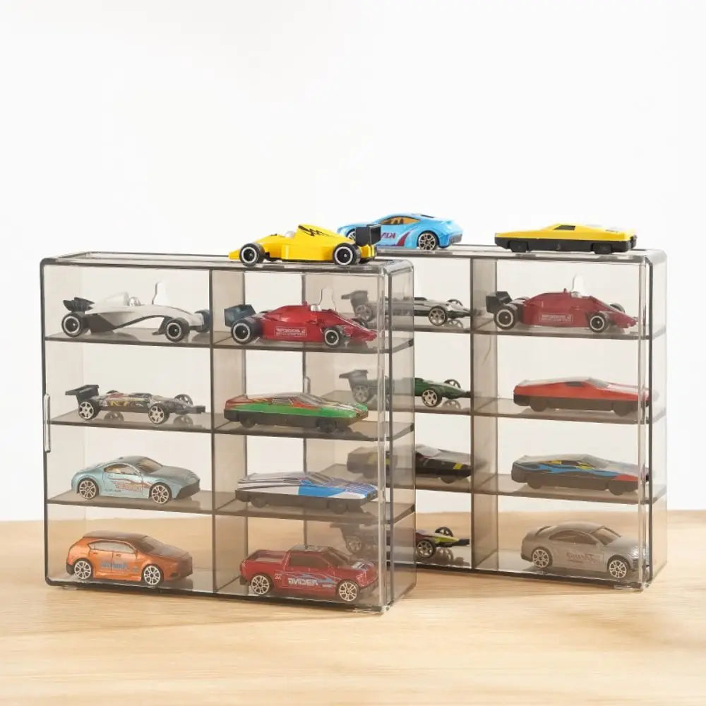 Transparent 1:64 Toy Model Cars Display Box Acrylic Dustproof Cabinet 8 Grids Wall Mounted Storage Box Hotwheels Cars