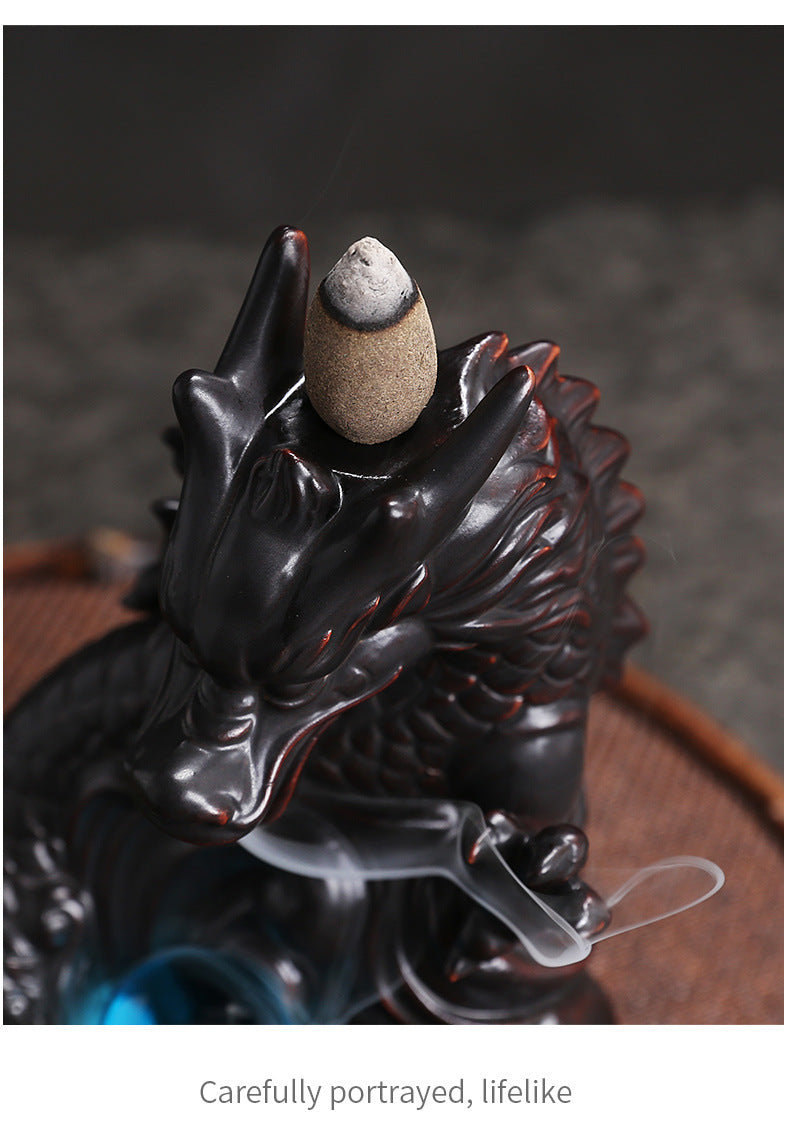 1pc, Dragon Backflow Incense Burner Ceramic Incense Holder, for Home Decor Aromatherapy Relaxation Gifts (Without Incense）