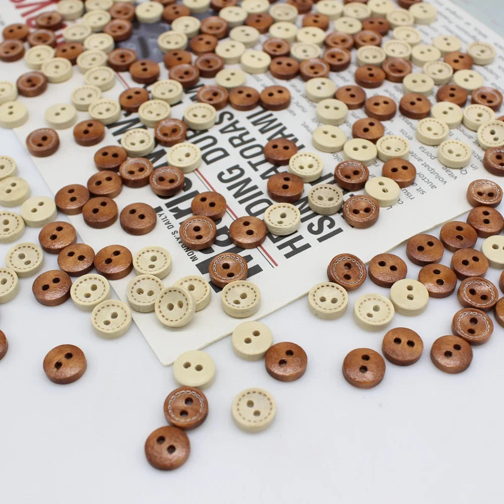 100pcs mixed mini buttons for doll craft scrapbooking wood small buttons 10mm diy crafts crafts materials