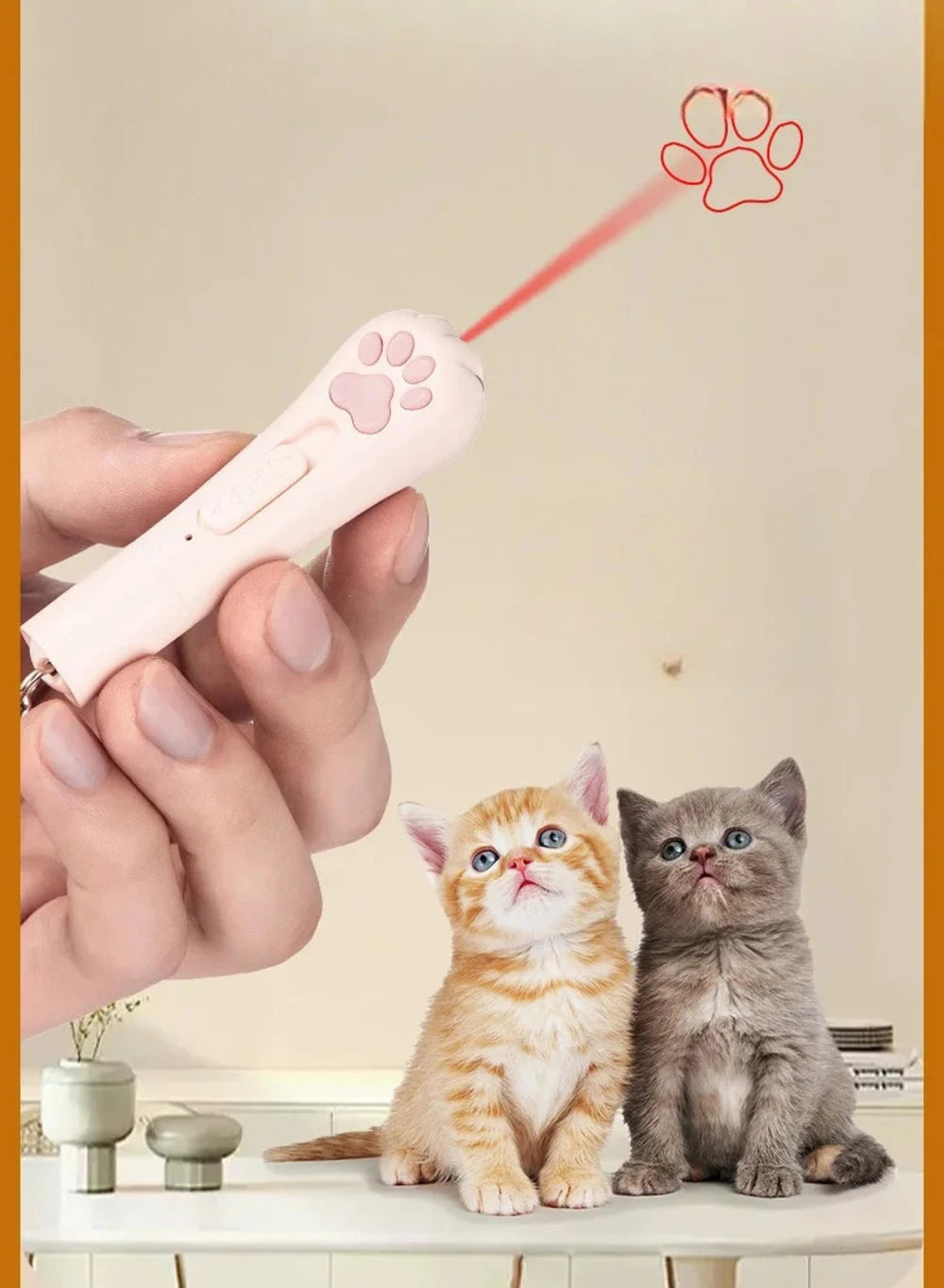 Laser Cat Teaser with Keychain USB Charging Pet Projector Pen Interactive Training Toy Pet Supplies