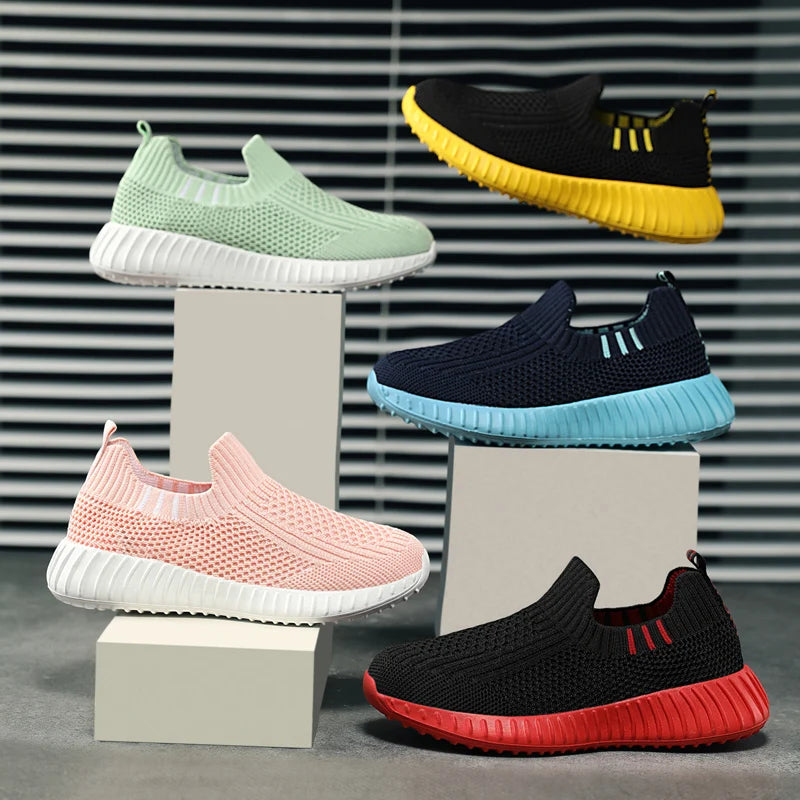 Kids Shoes Boys Running Sport Shoes Children Socks Sneakers Big Girls Breathable Mesh School Shoe Soft Sole Casual Walking Tenis