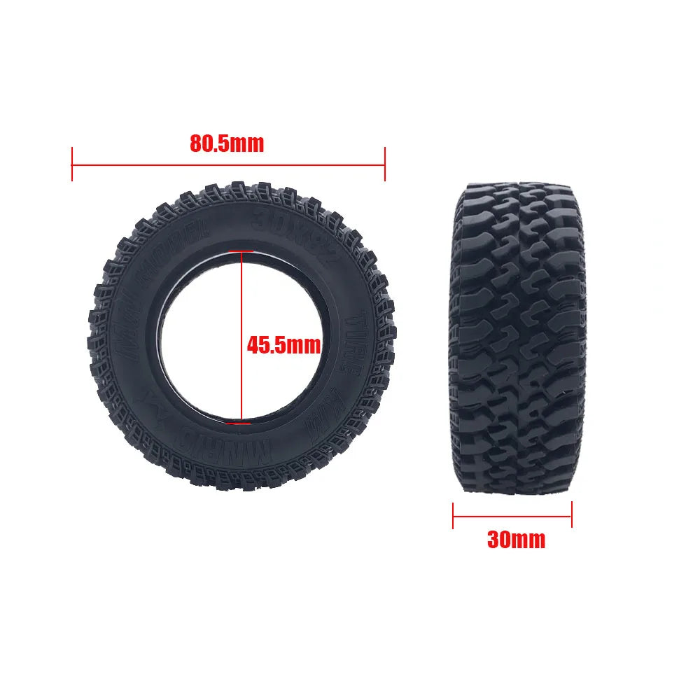 For MN86 Intact 80MM RC Tire RC Rubber Tire Professional Plastic Rubber Tire RC Accessory Upgrade Parts Fit