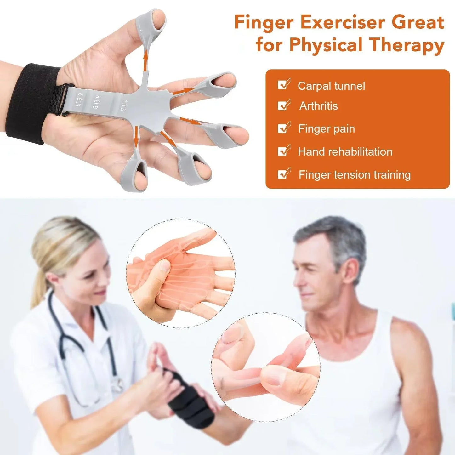 Expander Level 6 Resistance Hand Grip Strengthener Guitar Finger Exerciser Restoring Physical Tools Gripper Portable Fitness