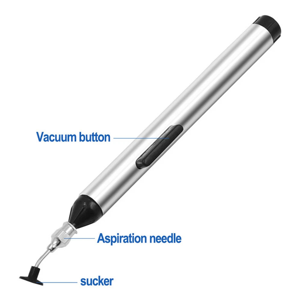 IC SMD Vacuum Sucking Suction Pen Remover Sucker Pump IC SMD Tweezer Pick Up Tool Solder Desoldering with 3 Suction Headers