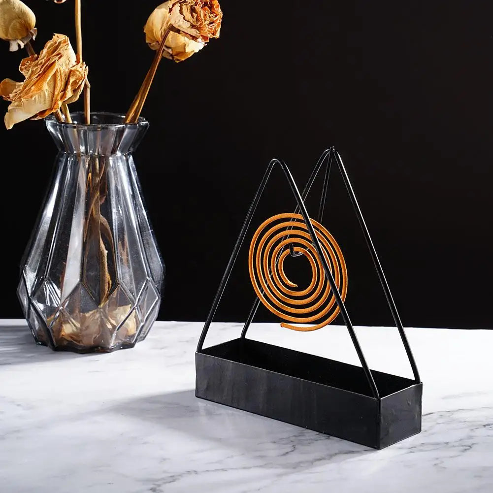 Creative Mosquito Coil Holder With Tray Nordic Style Spiral Summer Day Iron Mosquito Repellent Incenses Rack Plate Home Decor