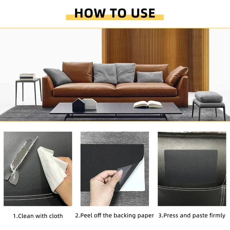 Self Adhesive Leather Stickers Tape for Sofa Repair Patch Furniture Chair Sticker Seat Bag Shoe Bed Fix PVC Artificial Leather