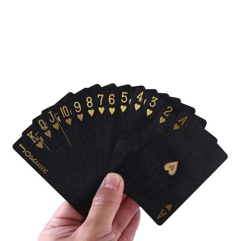 New 54 Gold Playing Cards Plastic Poker Game Deck Foil Pokers Pack Magic Waterproof Card Gift Collection Gambling Board Game