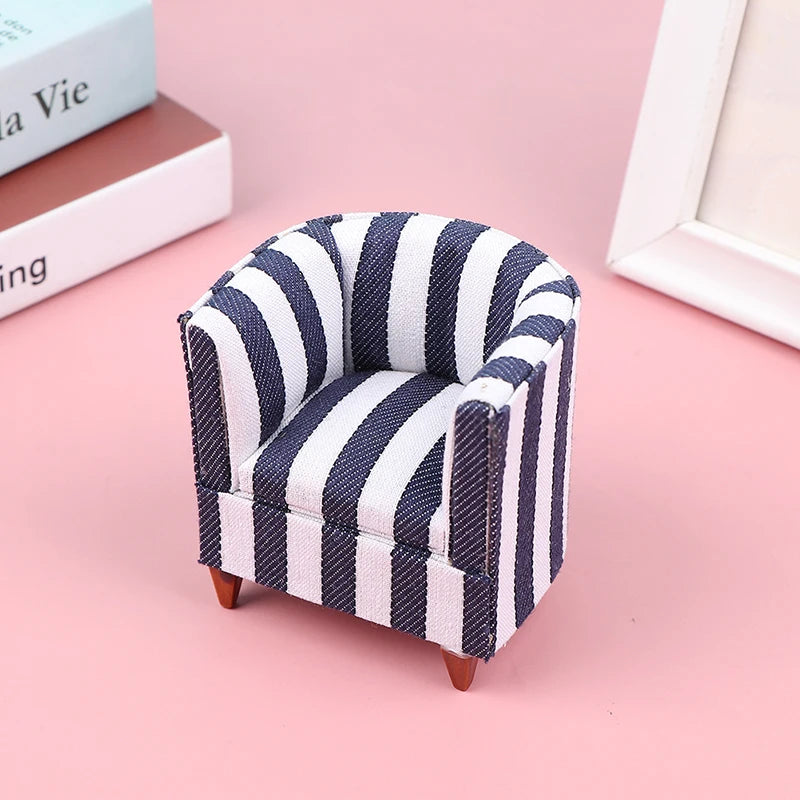 1/2/3PCS 1/12 Dollhouse Miniature Single/Double Sofa Handrail Back Sofa Doll House Furniture Living Room Accessories Decor Toy