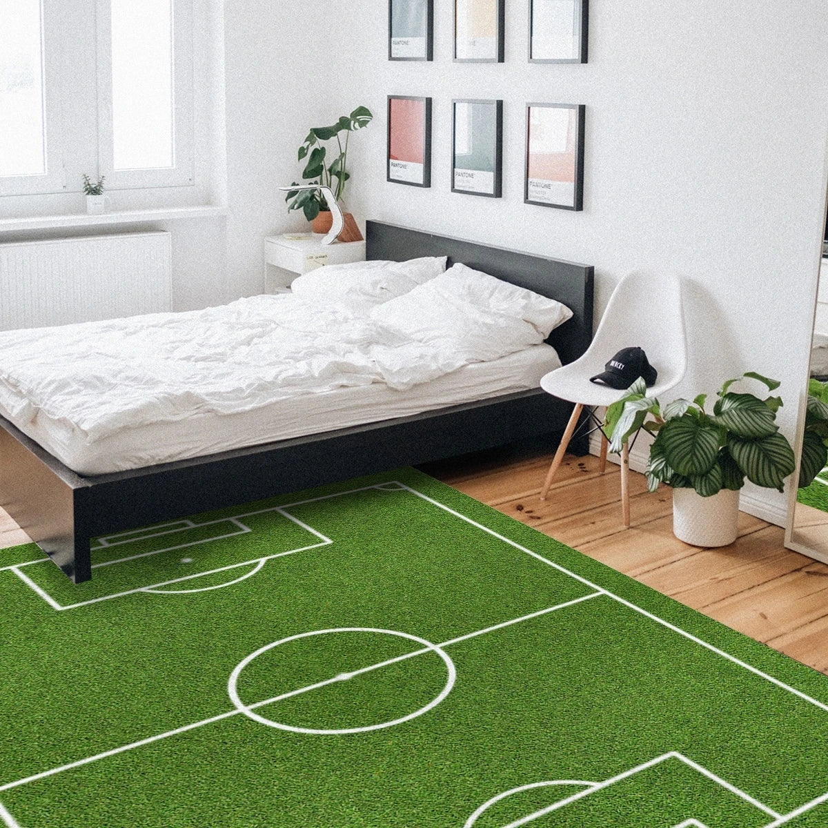 Sports Grass Soccer Field Carpet for Living Room Home Decor Sofa Table Large Area Rugs Children's Play Non-Slip Floor Mat Decor