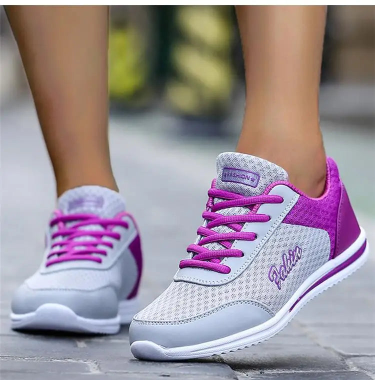 2024 New Fashion Sneakers For Women Breathable Trainers Outdoor Women Sneakers Mesh Fabric Lace Up Female Footwear Shoes Women