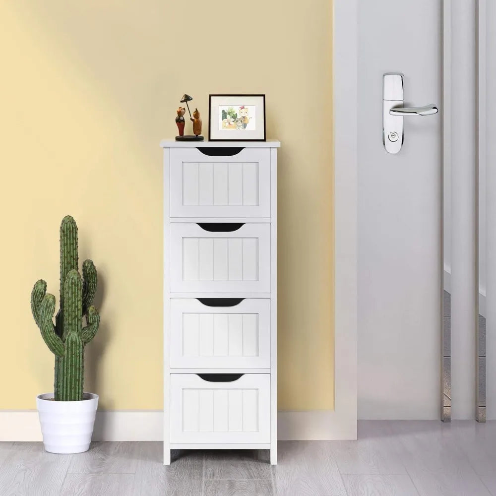 Bathroom Floor Cabinet, Wooden Side Storage Organizer,Standing Cabinet for Bathroom/Hallway/Living Room