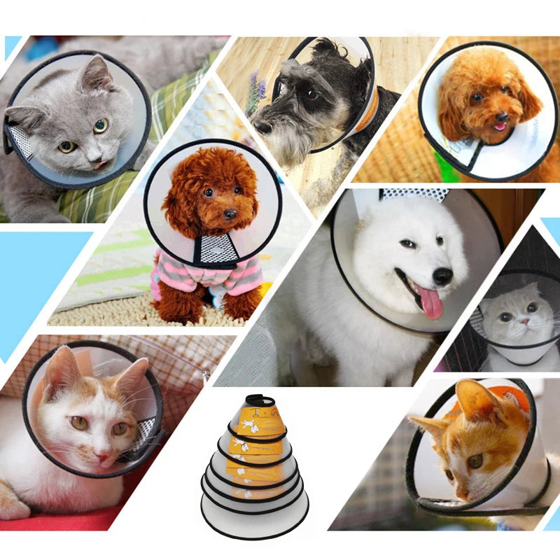 Pet Elizabeth Collar Puppy Anti Bite Grasping Collar for Small Large Dogs Recovery Cone Ring Cats Neck Wound Healing Accessories