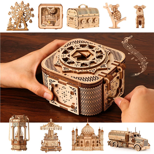 3D Wooden Puzzle Building Block Kits Model Desk Decoration Education Toys Jigsaw Craft 3D World Birthday Gifts For Kids Adult