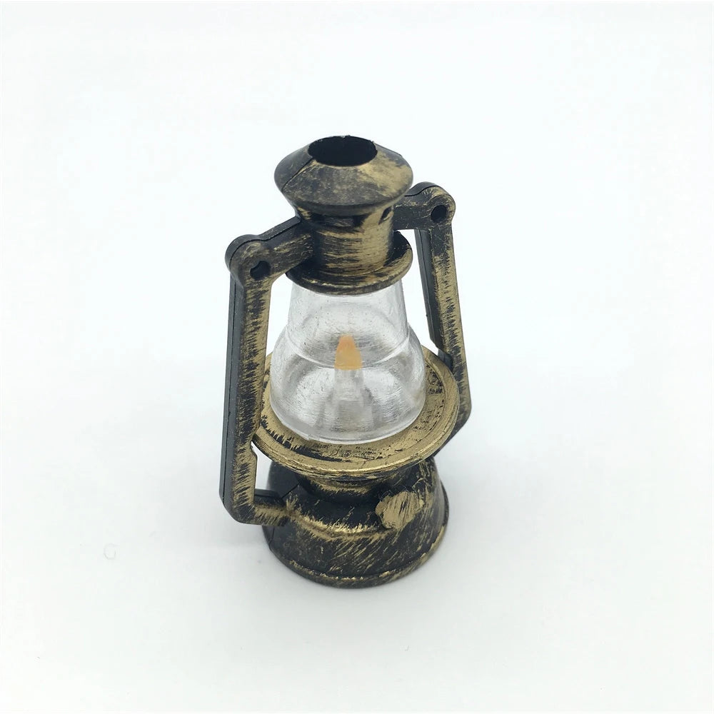 1:6 Scale Miniature Oil Lamp Dollhouse Accessories Retro Style Mini Kerosene Lantern Micro Landscape Decor Scene Ornaments