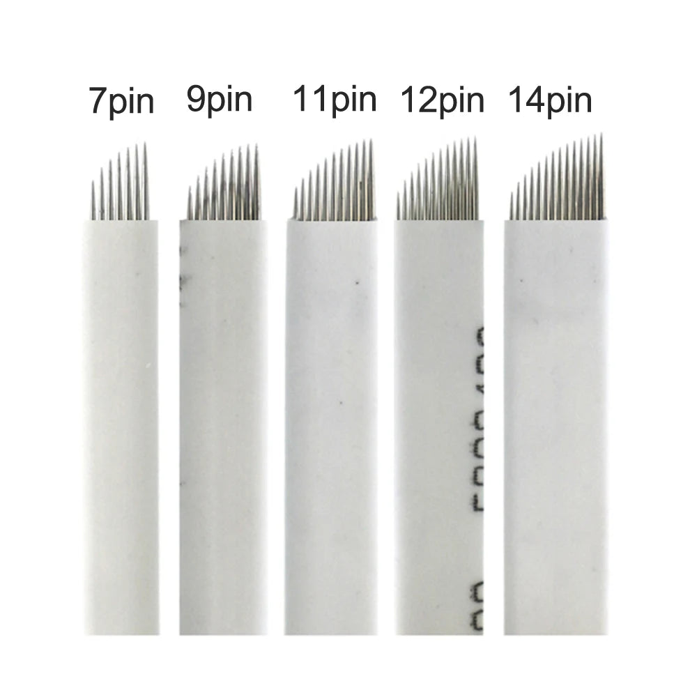 10/20/50/100pcs Microblading Tebori Blades Needles Tattoo needle Permanent Makeup Needle 7/9/11/12/14/16/18 Manual Eyebrow Blade