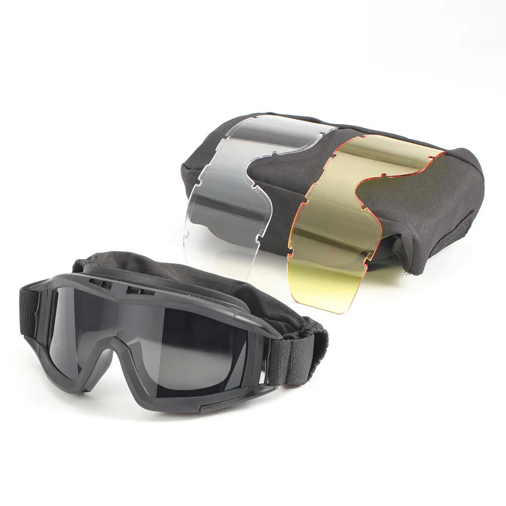 Tactical Bulletproof Goggles, Desert Locust Outdoor Goggles, Military Fans, CS Shock Resistant Sports, Off-Road